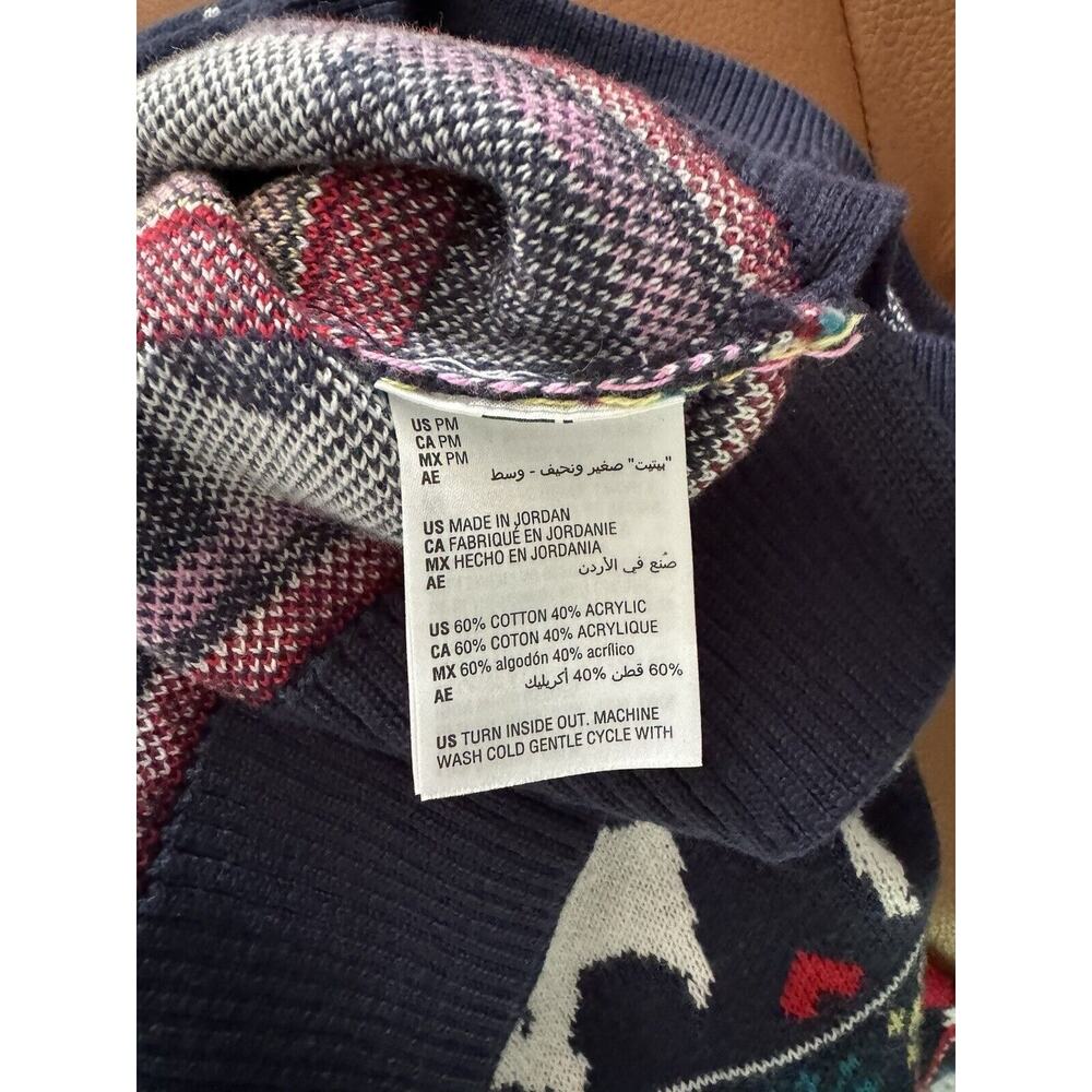 Charter Club Yorkie Blue Fair Isle Dog Heart Graphic Pullover Sweater Medium P - Picture 5 of 5